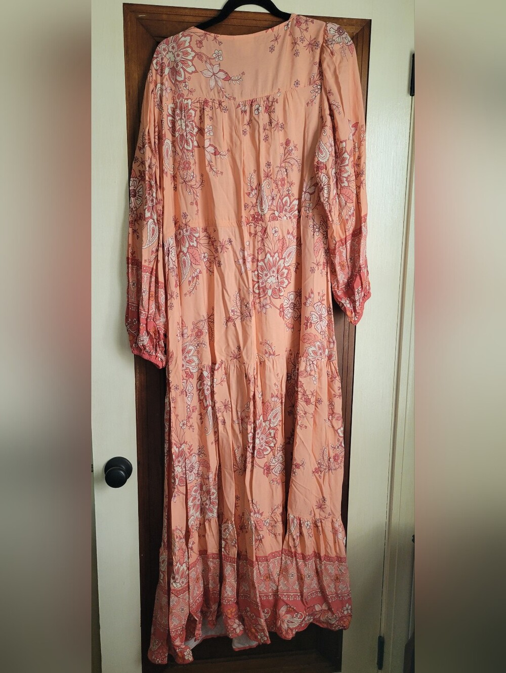 Avenue Peach Floral Maxi Dress with Button Bodice #19 - Picture 2 of 3